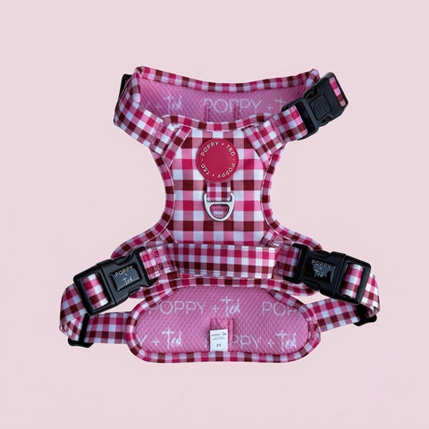 3-Click Tough Step-in Dog + Puppy Harness | Teaberry Plaid