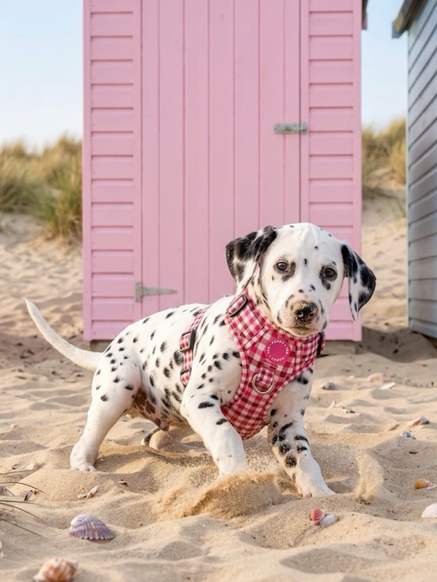 3-Click Tough Step-in Dog + Puppy Harness | Teaberry Plaid