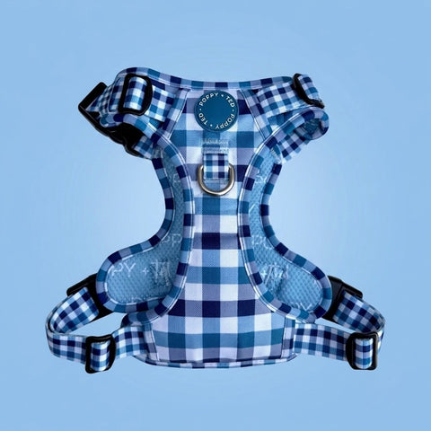 3-Click Tough Step-in Dog + Puppy Harness | Blueberry Plaid