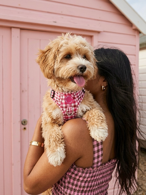 3-Click Tough Step-in Dog + Puppy Harness | Teaberry Plaid